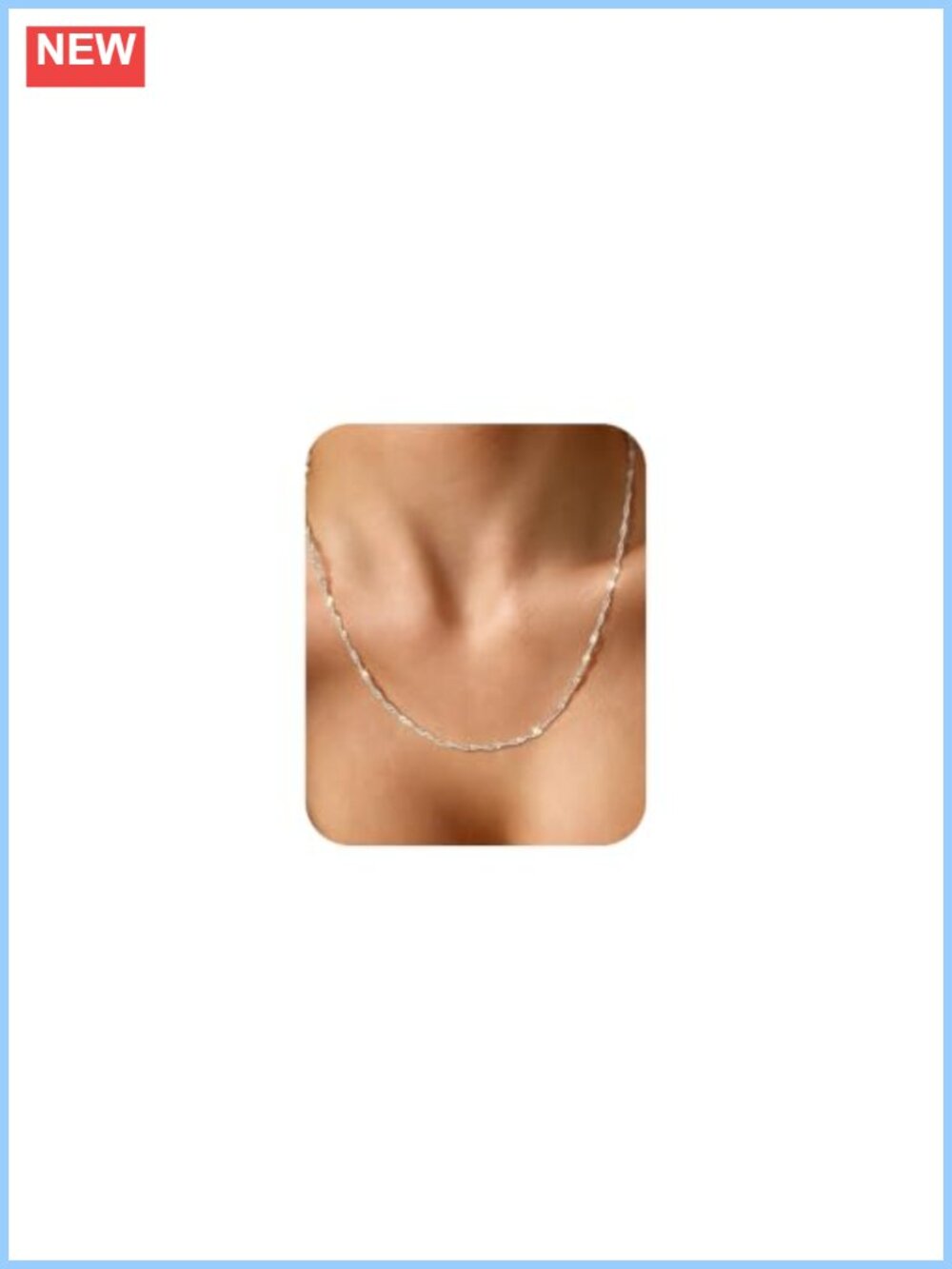 Sterling Silver Plated Dainty Twist Thin Chain Necklace for Women